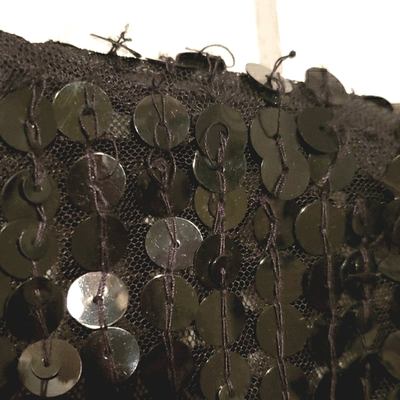 23rd St. BLACK SEQUIN TOP 100% POLYESTER SZ S - Picture 3 of 5